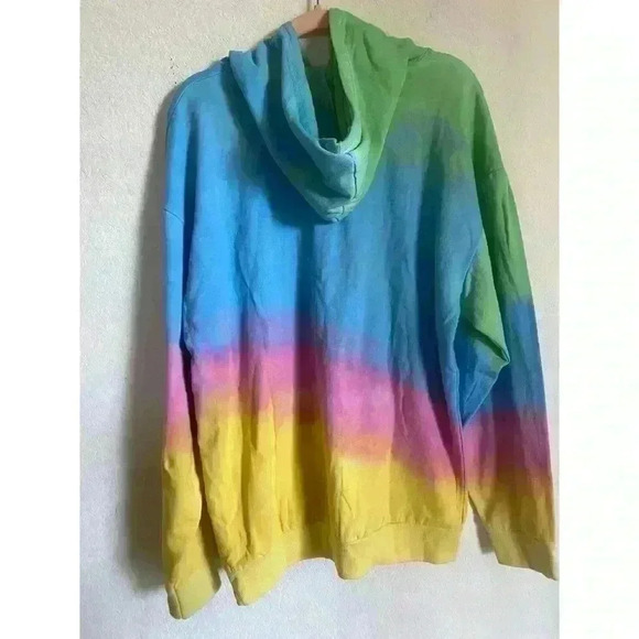 AC/DC Vintage Tie Dye Boyfriend Retro Hard Rock Concert Hood Sweatshirt Size  L - Picture 3 of 11